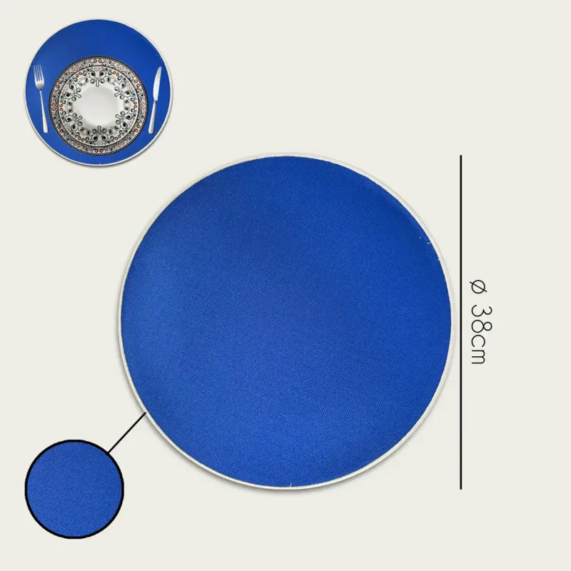 Miglior Prezzo Tovaglietta Tonda Ø 38 cm Poliestere,blu