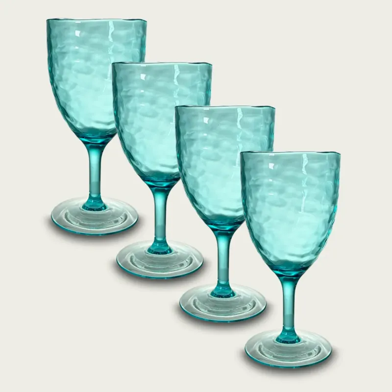 Offerta Del Giorno Calice Hammered In Plastica Acrilica,set-4-calici-piu-conveniente-azzurro