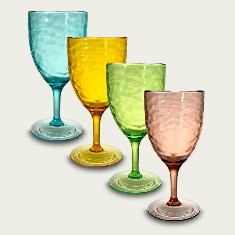 Prezzo Di Fabbrica Calice Hammered In Plastica Acrilica,set-4-calici-piu-conveniente-mix-color