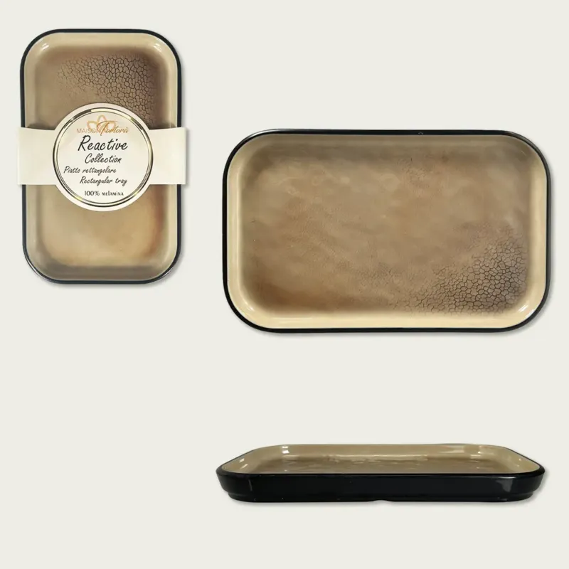 Compra Online Piatto Rettangolare In Melamina Reactive,marrone