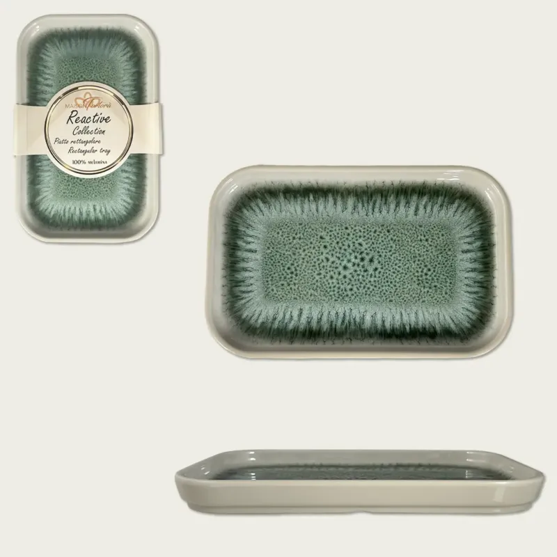 Prezzo Di Fabbrica Piatto Rettangolare In Melamina Reactive,verde