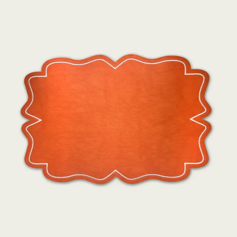 Ultime Pezzi Tovaglietta Chic 35x48 cm In Similpelle,set-4-tovagliette-piu-conveniente-arancione