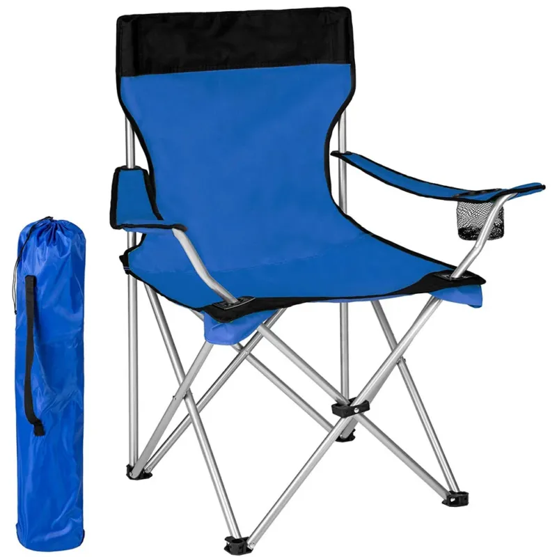 Sedia Pieghevole Da Campeggio Con Borsa Camping Sedia Spiaggia Da Esterno Blu Nuova Collezione