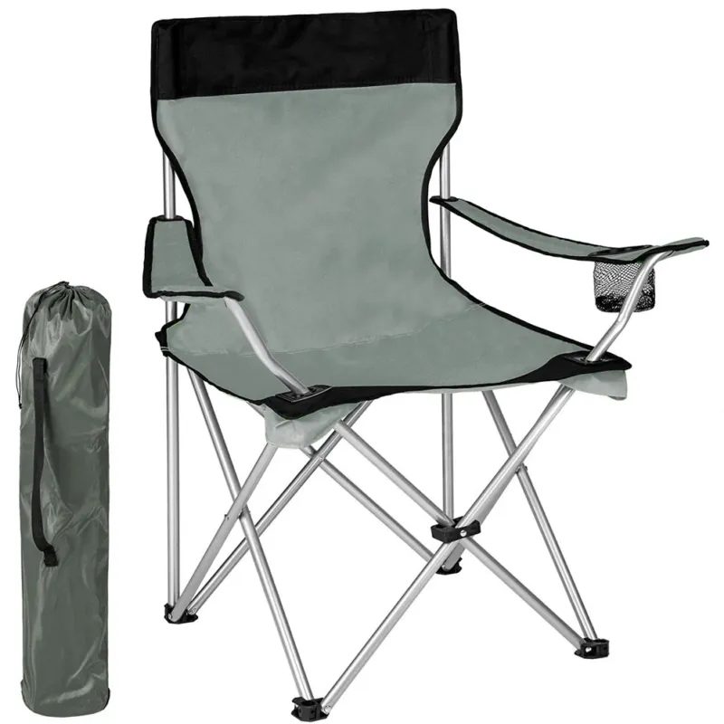Sedia Pieghevole Da Campeggio Con Borsa Camping Sedia Spiaggia Da Esterno Grigio Ultima Occasione