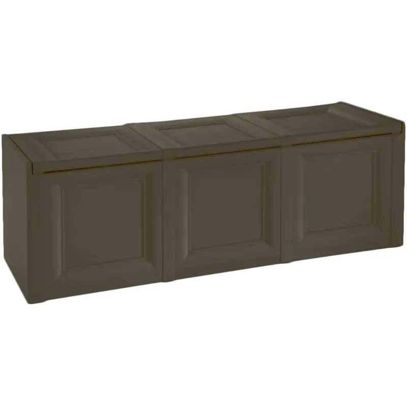 Offerta Mobile Baule in Plastica Colore Wenge‘ Uso Esterno e Interno 125.5 x 40 x 44H cm