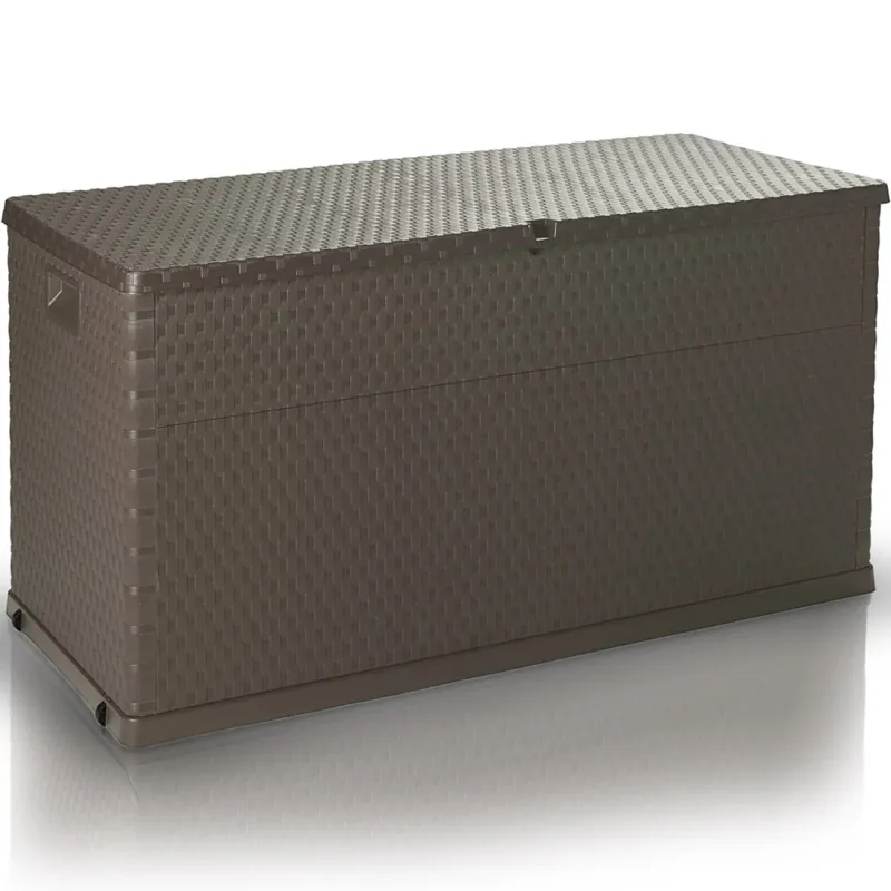 Baule Contenitore Capienza 420L Colore Marrone Effetto Rattan Interno Esterno Acquista Ora