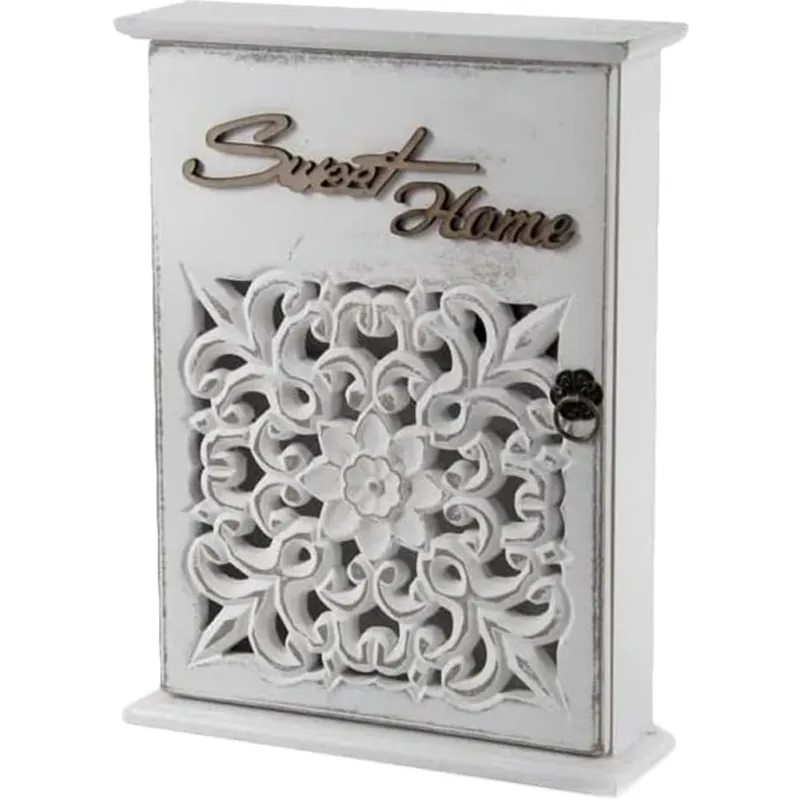 Più Venduto Armadietto Portachiavi da Parete in Legno Design Floreale Dimensioni 20x6x26H cm