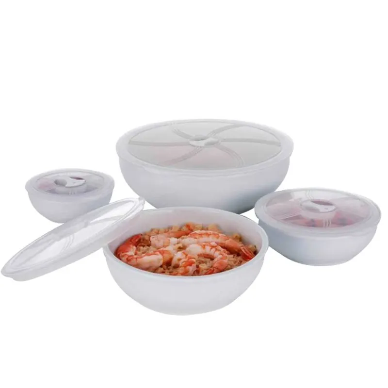 Set 4 Contenitori per Alimenti Ermetici Rotondi Salvafreschezza in Plastica Popolare