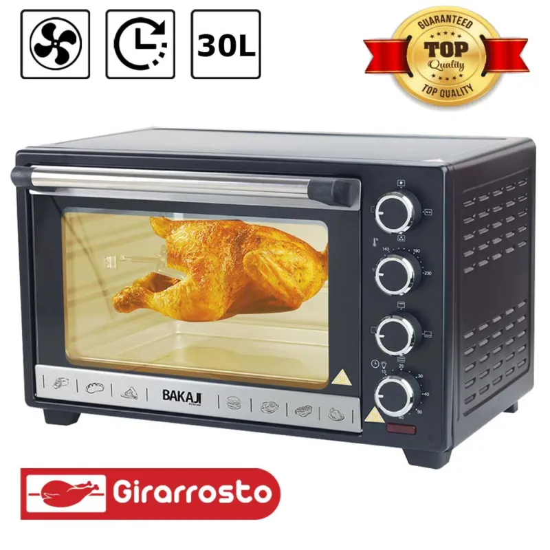 Non Perdere Forno Fornetto Elettrico Ventilato 30 litri 1600 W Luce Interna Timer Girarrosto