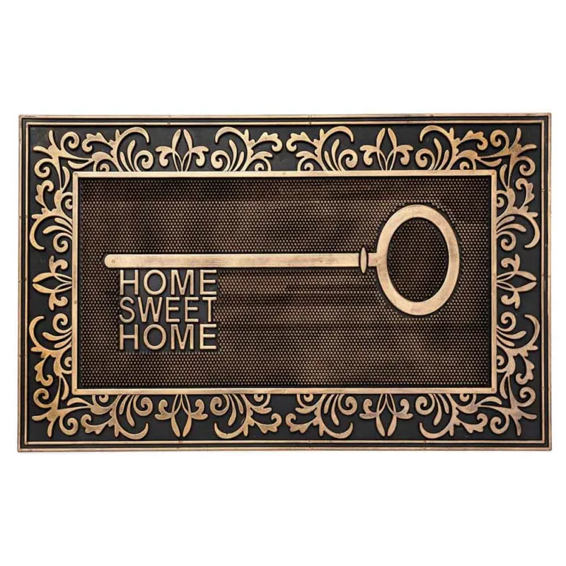 Più Venduto Tappeto Zerbino Fibra di Cocco e Gomma Figura Chiave HOME SWEET HOME 75x45cm