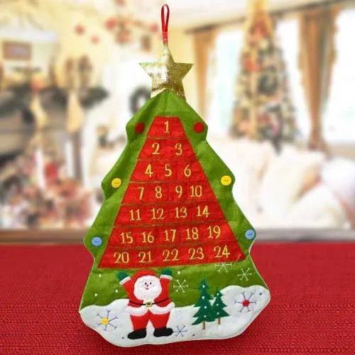 Promozione Esclusiva Calendario Avvento Albero di Natale Feltro Numeri Tasche Decorazioni Natalizie