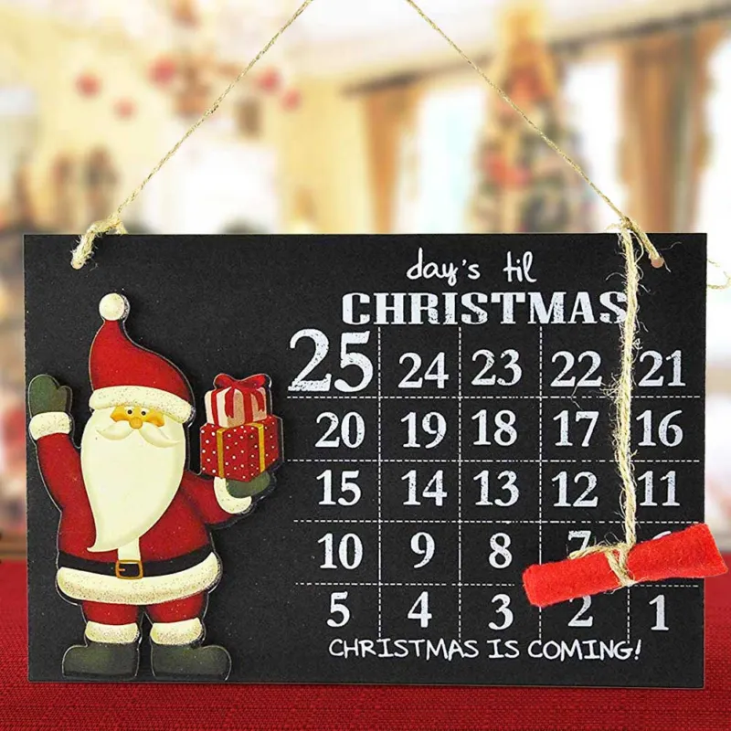 Calendario Avvento Lavagna con Gessetto in Legno 2 Modelli Decorazioni Natalizie Ordina Subito