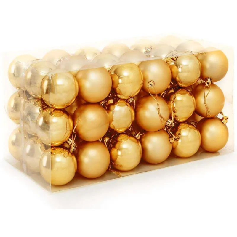 Scelto Dai Clienti Confezione 54 Palline Di Natale Colore Oro Gold Diametro 6 Cm Addobbo Natalizio