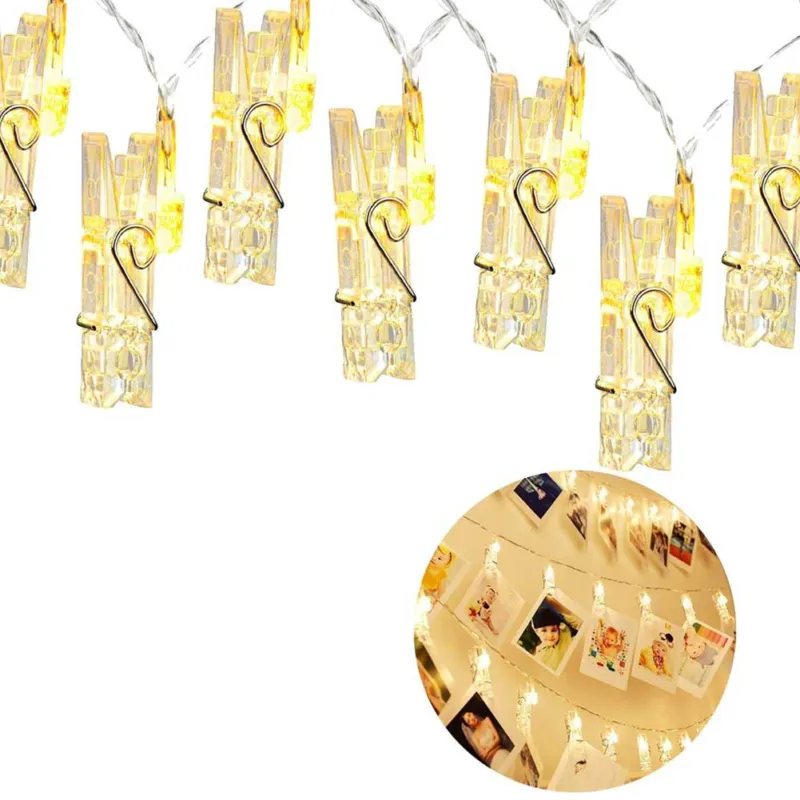 Catena Luminosa 16 LED con Mollette Ghirlanda stringa Clip per Appendere le Foto Miglior Prezzo