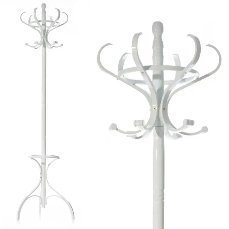 Sconto Attaccapanni Appendiabiti Piantana in Pioppo 12 Ganci Colore Bianco 48x48x182cm