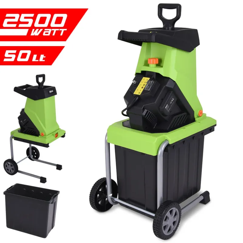 Prezzo Ridotto Biotrituratore Elettrico Tritafoglie 2500W Trituratore Compostaggio Foglie 50LT
