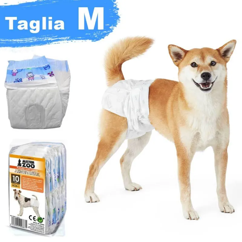Subito Disponibile 10 Pannolini Assorbenti per Cani M Taglia Media Pannolino Traversina Cane