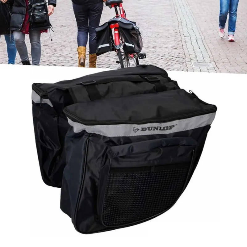 Doppia Sacca Borsa Posteriore Per Oggetti Bicicletta Catarifrangente Dunlop Nero Offerta Del Giorno