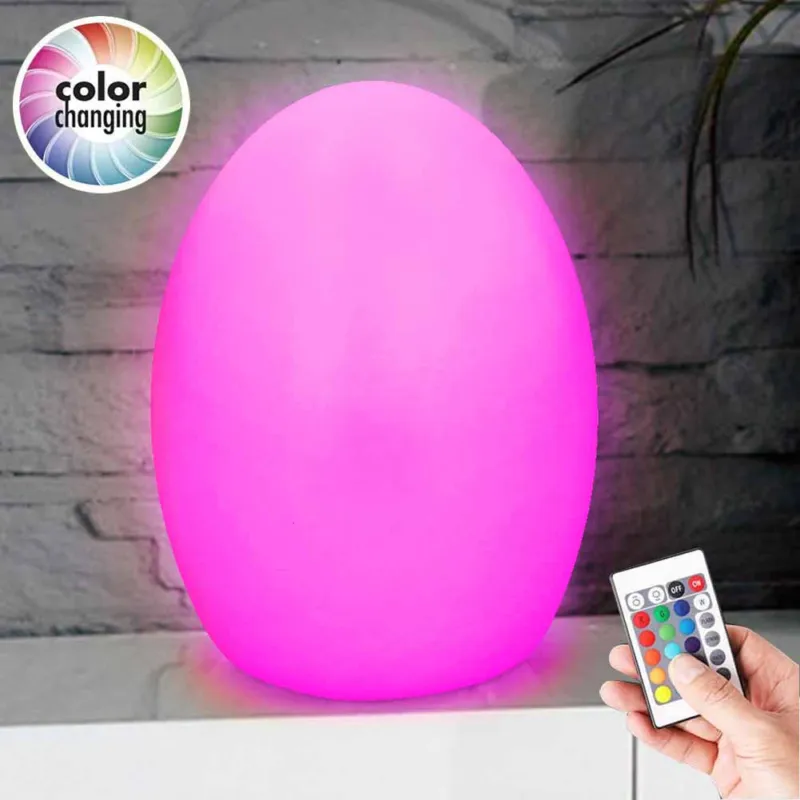 Must-Have Lampada da Tavolo Forma Uovo LED 7 Colori RGB Telecomando Luce Notte Comodino