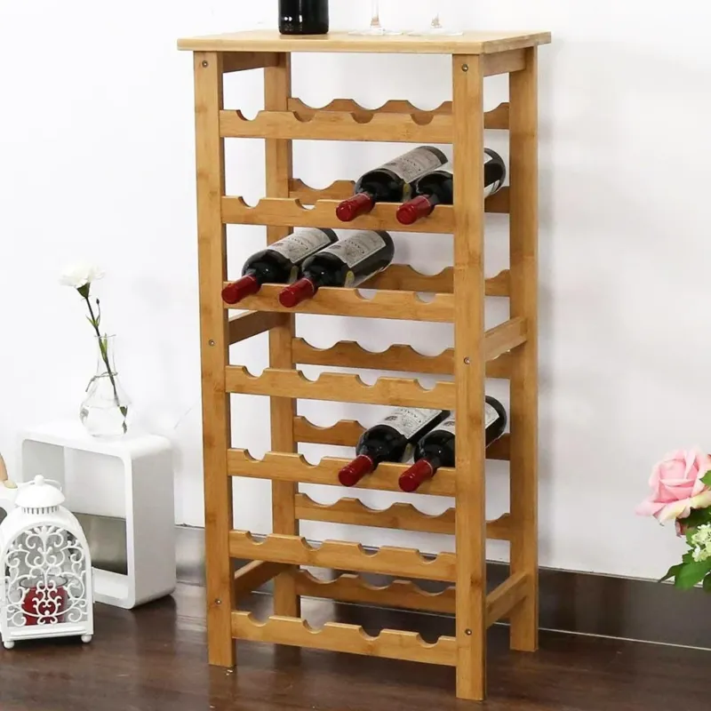 Cantinetta Porta Bottiglie Vino In Legno Bambu 28 Posti Casa Ristorante Cantina Prezzo Ridotto