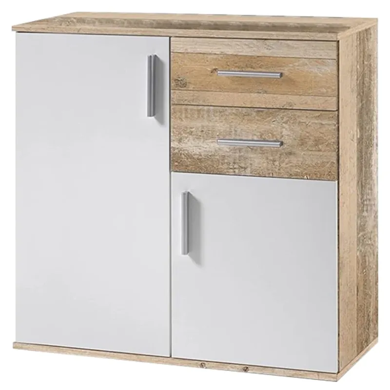 Mobile Madia con Cassetti Ante 2 Ripiani Mobiletto Credenza Cucina Bagno Moderna Acquista Ora