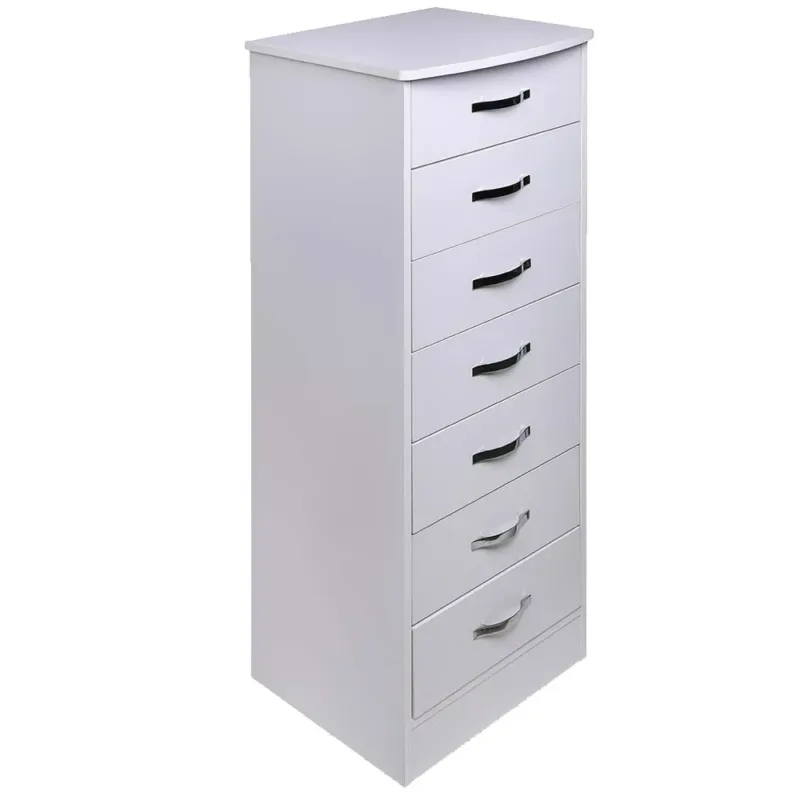 Mobile Cassettiera 7 Cassetti Settimino in legno MDF 46x42x116cm Bianco Moderno Prezzo Basso