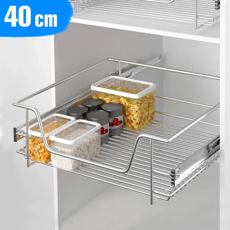 Cassetto Telescopico Cucina 40cm Cestello Mensola Estraibile Salvaspazio Acciaio Offerta Speciale