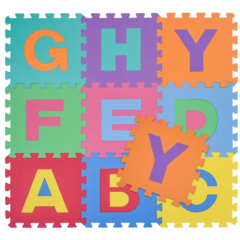 Tappetino Tappeto Puzzle Maxi lettere Colorati Gioco Bambino 10pz 30x30 Gomma Vendita Finale