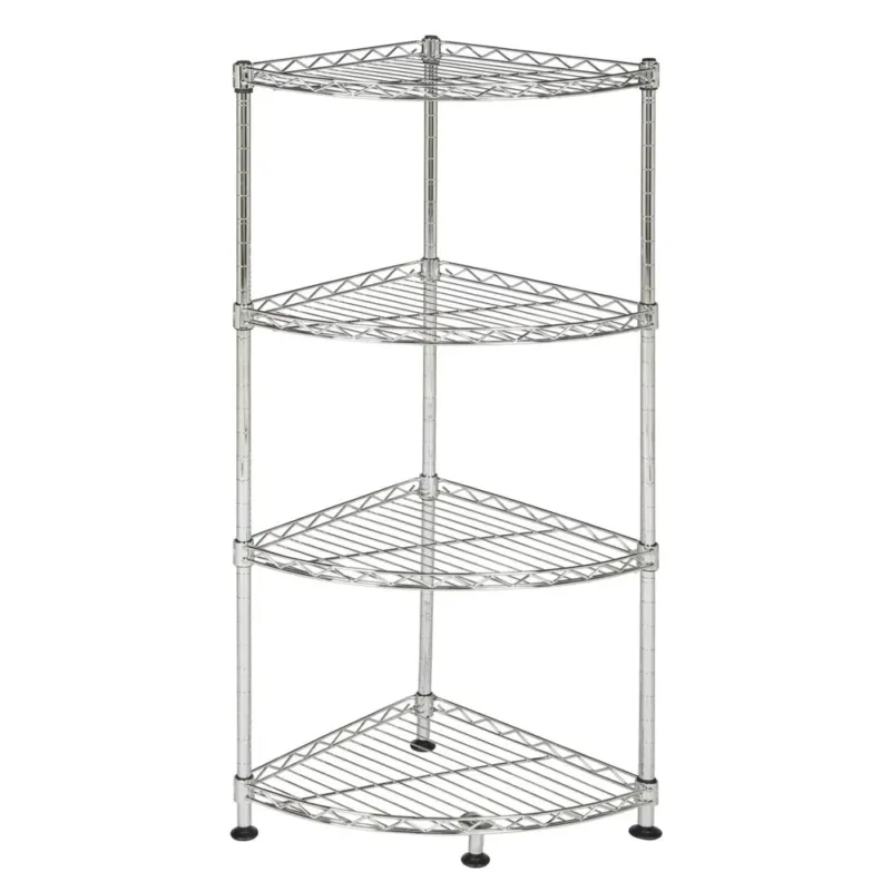 Scaffale Angolare 4 Ripiani Acciaio Mobile Libreria Angolo Multiuso 35x35x80cm Offerta