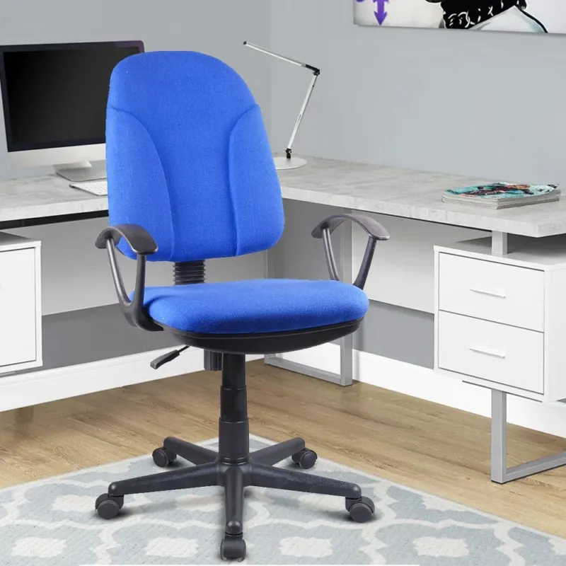 Offerta Limitata Sedia Scrivania con Ruote Girevole Poltrona Ufficio Tessuto Traspirante Blu