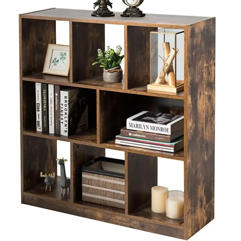 Libreria Design Moderno Industriale Scaffale 8 Ripiani legno MDF Casa Ufficio Nuovo Arrivo