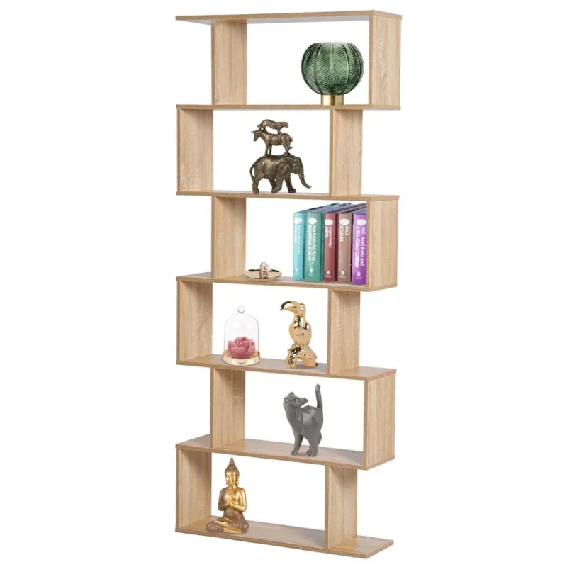 Direttamente Dal Produttore Libreria Design Moderna Scaffale 6 Ripiani 190x80x24cm Casa Ufficio Beige