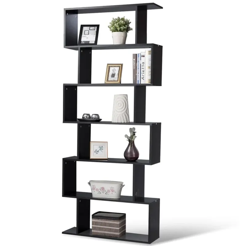 Libreria Design Moderna Scaffale 6 Ripiani 190x80x24cm Casa Ufficio Nero Più Venduto