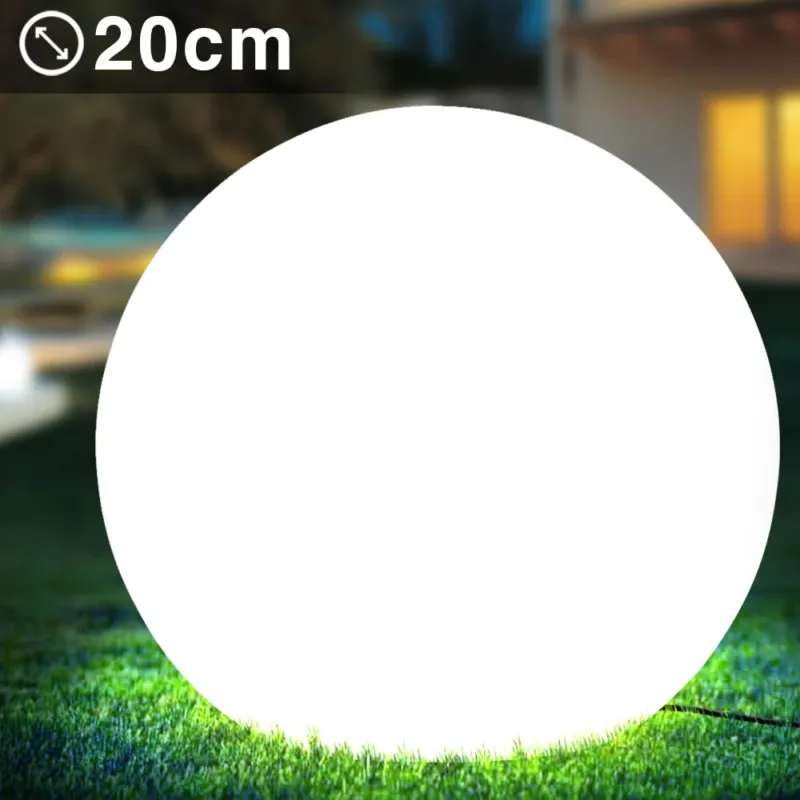 Nuova Collezione Lampada Sfera da Giardino 20cm Luce Illuminazione Esterno Attacco E27 Bianco