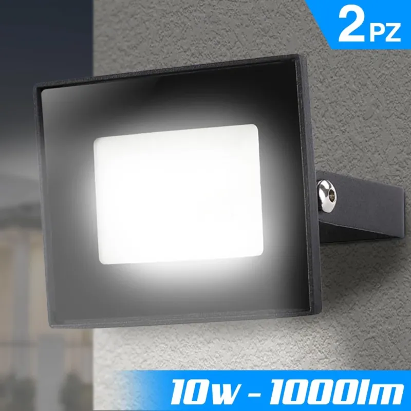 Compra Adesso Set 2 Fari Led 10W Luce Alta Luminosita 1000lm Bianco Faro Faretti Esterno Slim