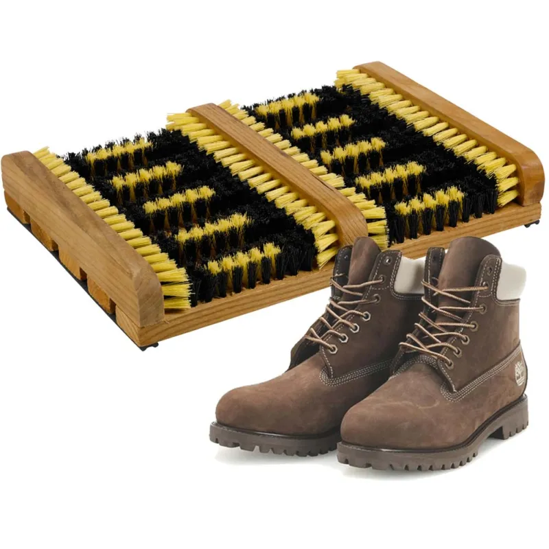Subito Disponibile Pulisci Scarpe Doppio In Legno Portatile Con Setole Plastica Dura Pulizia Igiene