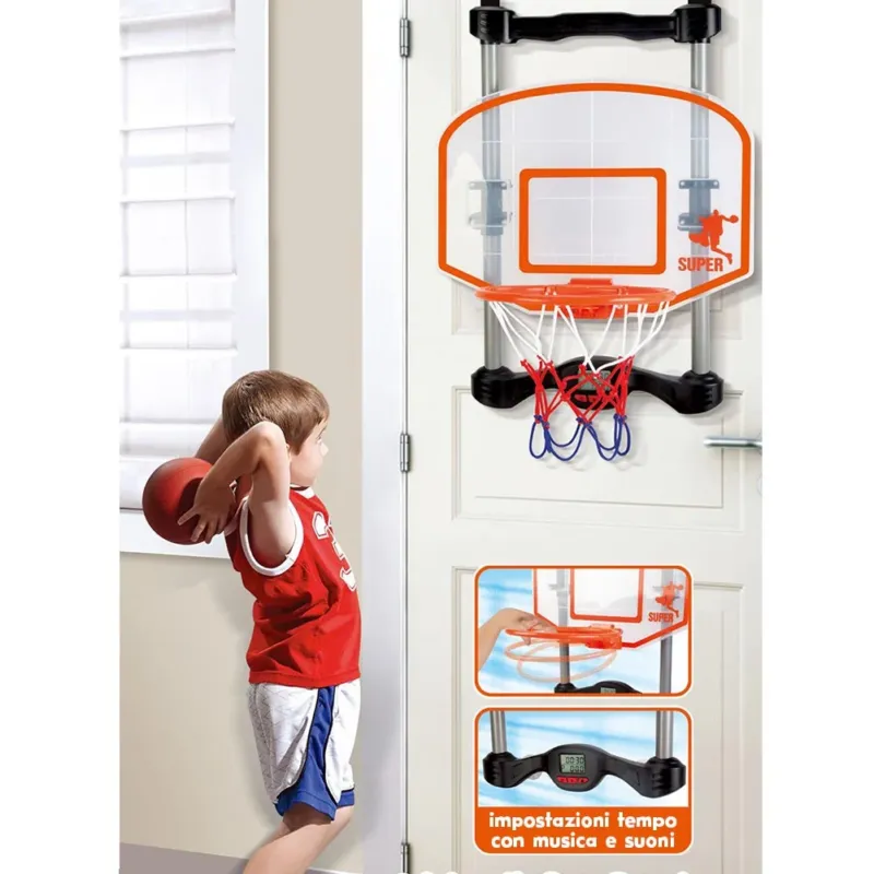 Offerta Lampo Basket Canestro da Porta per Bambini Segnapunti Digitale Musica Suoni e Pallone