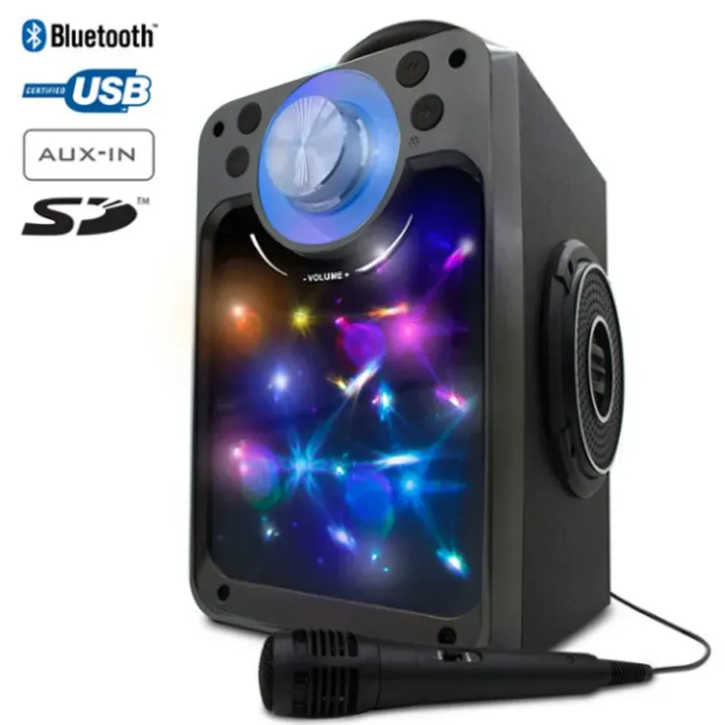 Cassa Altoparlante Speaker Bluetooth con Microfono Giochi Luce LED USB Aux SD Sconto