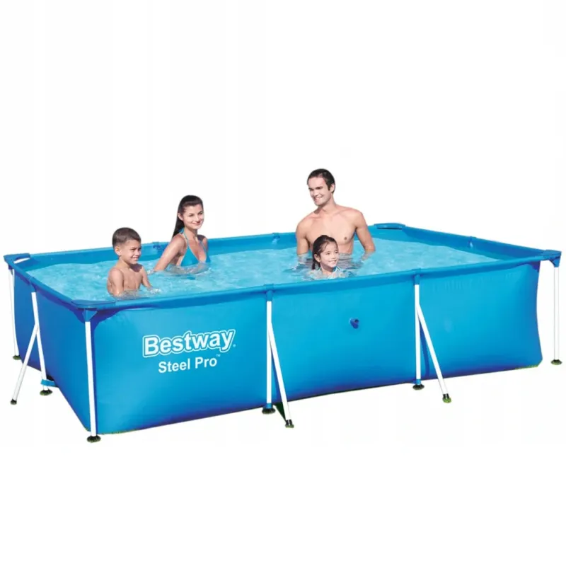 Piscina Rettangolare Fuori Terra Bestway Struttura in Acciaio 300x201x66cm 3300L Quantità Limitata