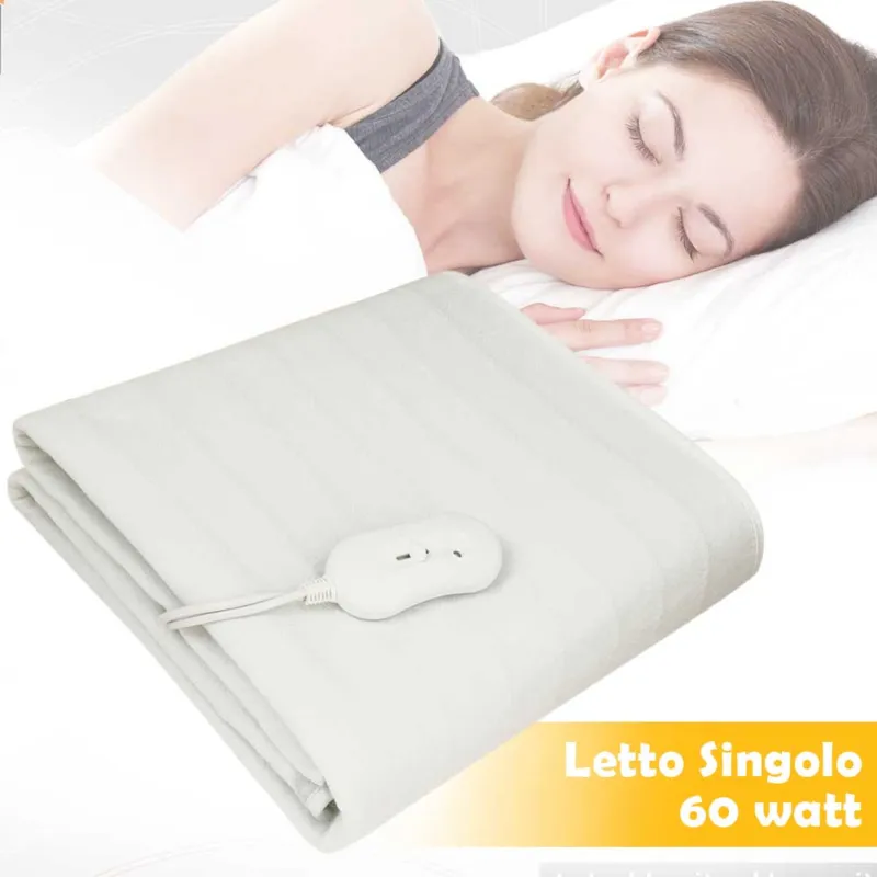 Coperta Elettrica Termica Letto Singolo Coprimaterasso Scaldaletto Elettrico 60W Prezzo Scontato