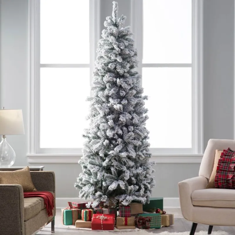 Scelto Dai Clienti Albero di Natale Super Folto Pino Slim Salvaspazio Innevato Saint Moritz 150 cm