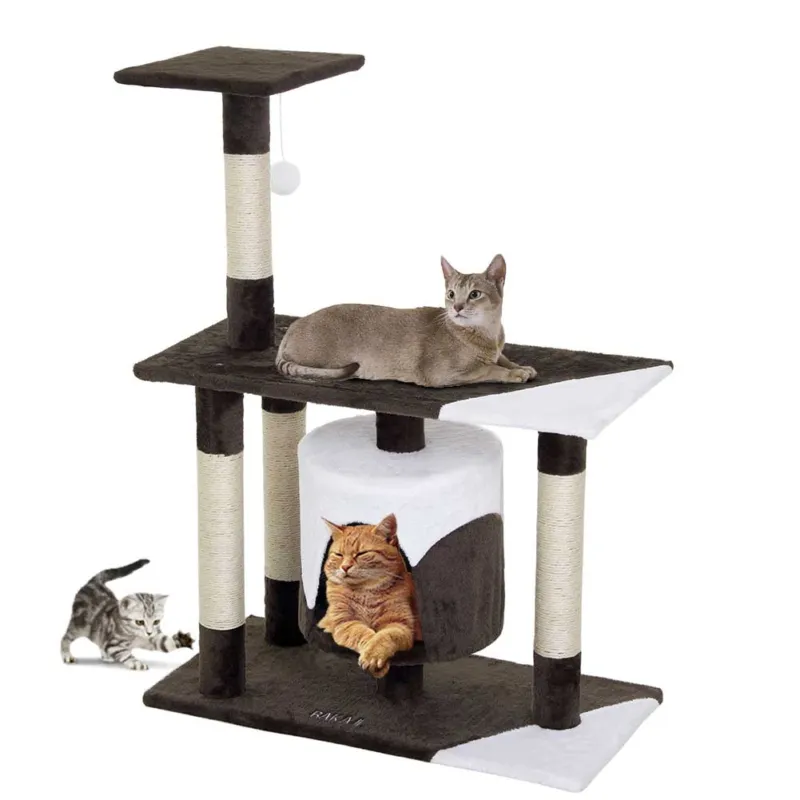 Compra Online Albero Tiragraffi per Gatti Parco Giochi Cuccia Graffiatoio gatto 94cm Marrone