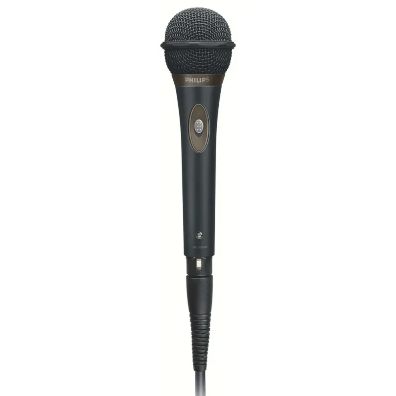 Microfono Dinamico Professionale Philips con Cavo 5MT per Canto Karaoke Nero Popolare