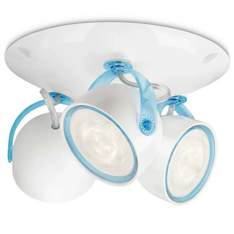 Lampada Applique da Parete o Soffitto Plaffoniera 3 Faretti Luce a LED Bianco Nuovo Arrivo