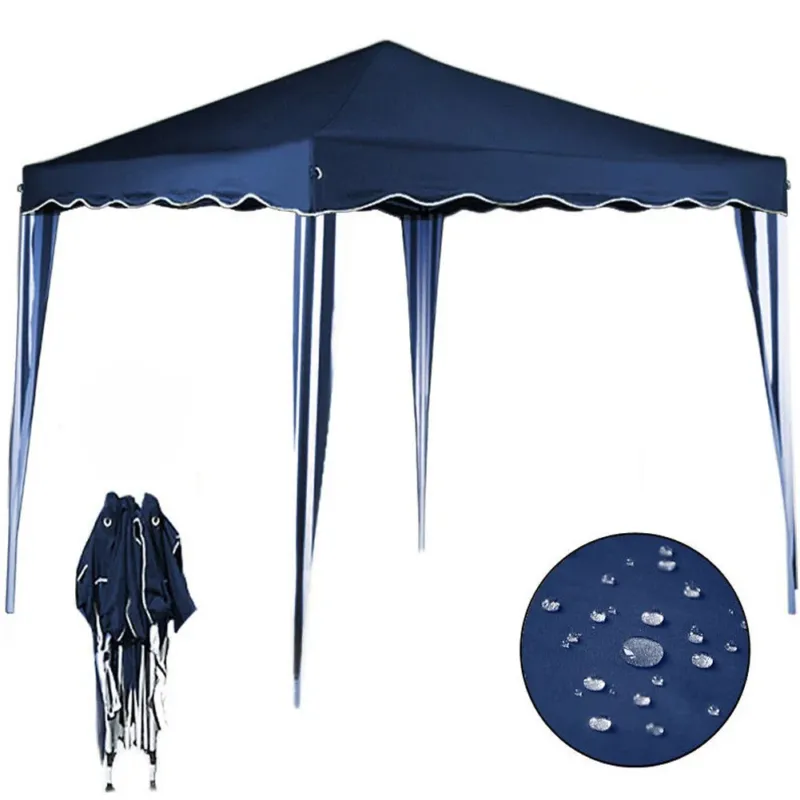 Gazebo 3x3 Pieghevole Blu Impermeabile Richiudibile Tendone Giardino Con Sacca Soddisfatti O Rimborsati