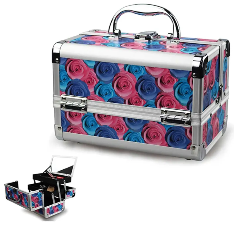 Saldi Valigetta Make Up Beauty Case Porta Trucco con Specchio Valigia Trucchi Nail art
