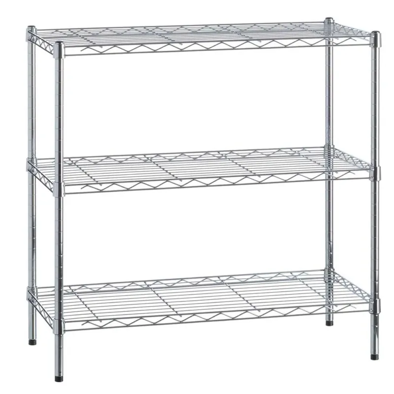 Non Perdere Scaffalatura Mobile Libreria Scaffale in Metallo Cromato 3 Scaffali 90x35x88cm