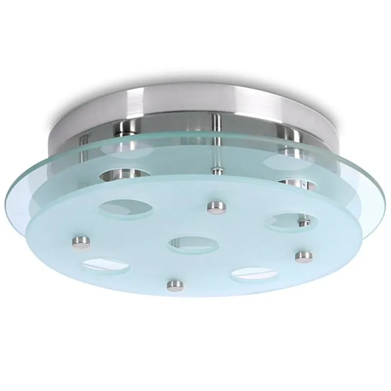Bestseller Lampada Da Soffitto 200W Plafoniera Moderna Rotonda In Metallo e Vetro Satinato