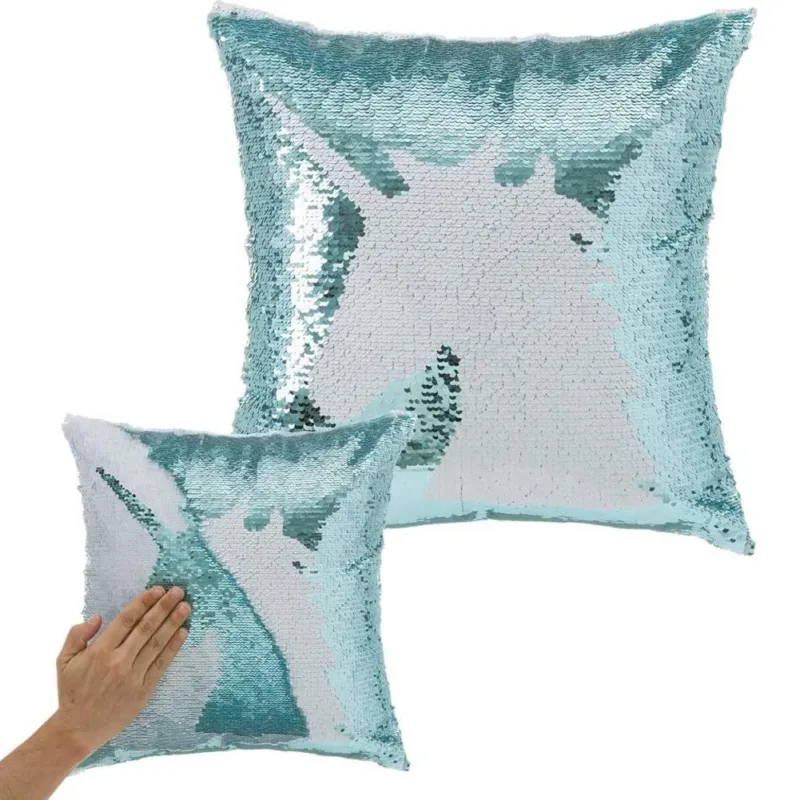 Cuscino Paillettes Federa Effetto Sirena Doppio Colore Unicorno 40x40cm Divano Solo Oggi