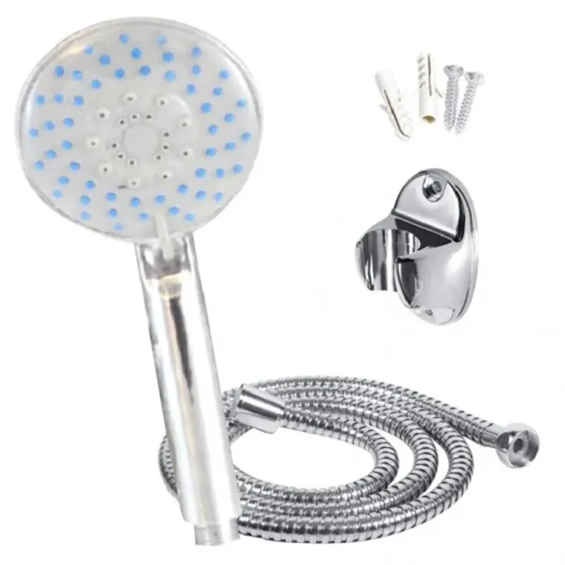 Set Soffione Doccia 3 Getti + Laccio tubo 150cm + Supporto Doccetta Parete Bagno A Buon Prezzo